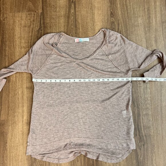 Free People FP Beach High Low Lightweight Sweater Top Mauve Size S - Picture 8 of 9